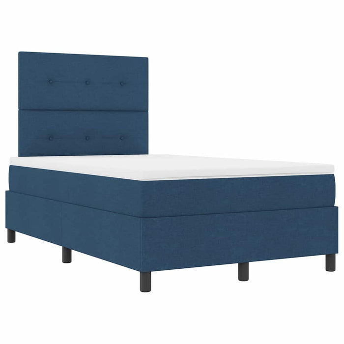 Pat cu arcuri cu saltea albastru 120 x 200 cm țesătură - WALTI WALTI