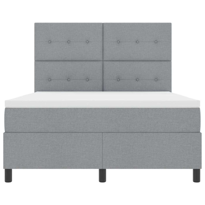 Pat cu arcuri cu saltea Gri deschis 140 x 190 cm țesătură - WALTI WALTI