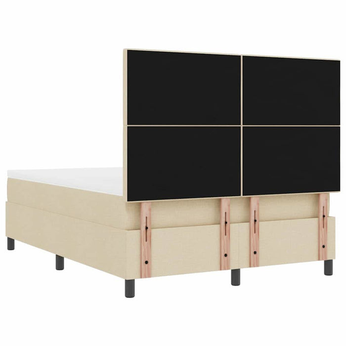 Pat cu arcuri cu saltea cu led Crem 140 x 190 cm țesătură - WALTI WALTI