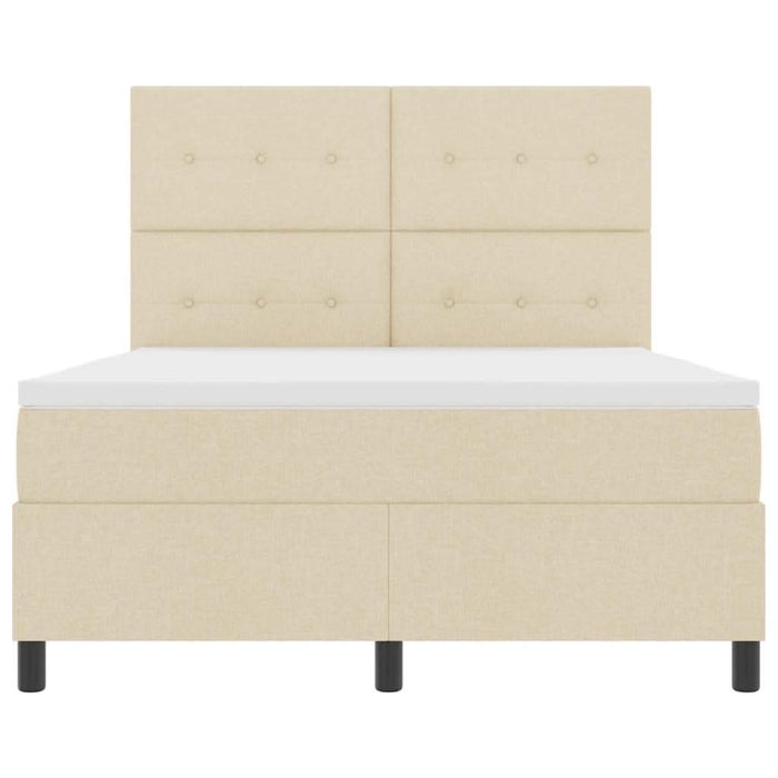 Pat cu arcuri cu saltea cu led Crem 140 x 190 cm țesătură - WALTI WALTI