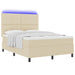 Pat cu arcuri cu saltea cu headboard Crem 140 x 200 cm țesătură - WALTI WALTI