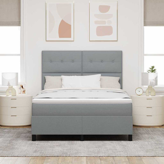 Pat cu arcuri cu saltea Gri deschis 160 x 200 cm țesătură - WALTI WALTI
