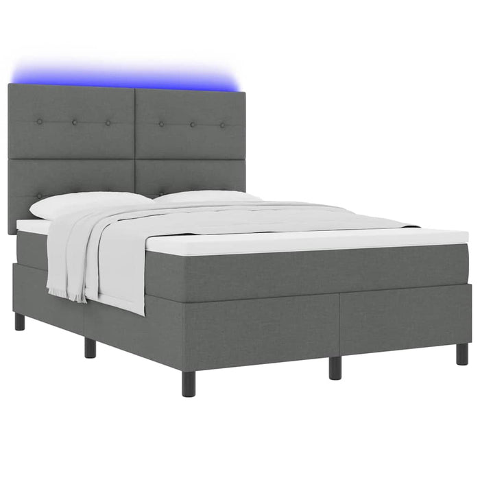 Pat cu arcuri cu saltea Gri închis 160 x 200 cm țesătură - WALTI WALTI