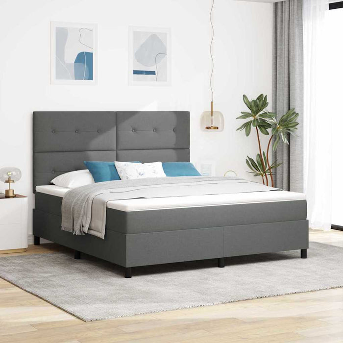 Pat cu arcuri cu benzi LED Gri închis 180 x 200 cm țesătură WALTI