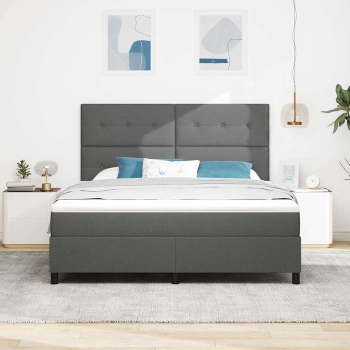 Pat cu arcuri cu benzi LED Gri închis 180 x 200 cm țesătură WALTI