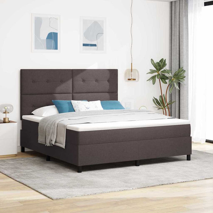 Pat cu arcuri cu benzi LED Maro închis 180 x 200 cm țesătură WALTI