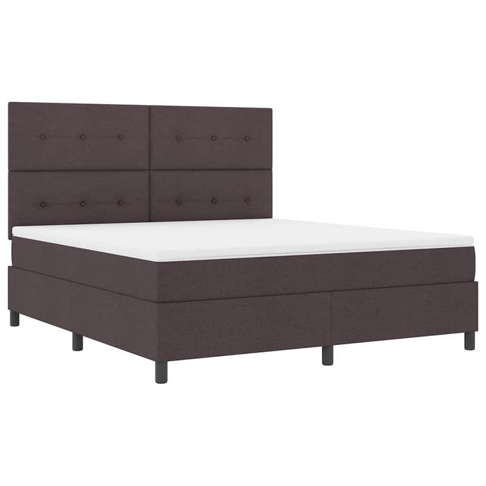 Pat cu arcuri cu benzi LED Maro închis 180 x 200 cm țesătură WALTI