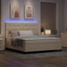 Pat cu arcuri cu saltea cu headboard Crem 180 x 200 cm țesătură - WALTI WALTI