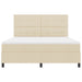 Pat cu arcuri cu saltea cu headboard Crem 180 x 200 cm țesătură - WALTI WALTI