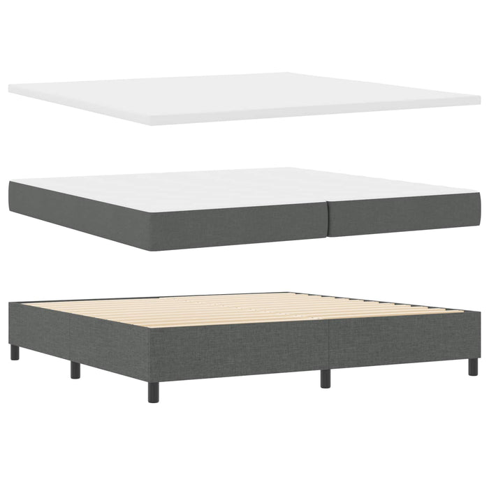 Pat cu arcuri cu benzi LED Gri închis 200 x 200 cm țesătură WALTI