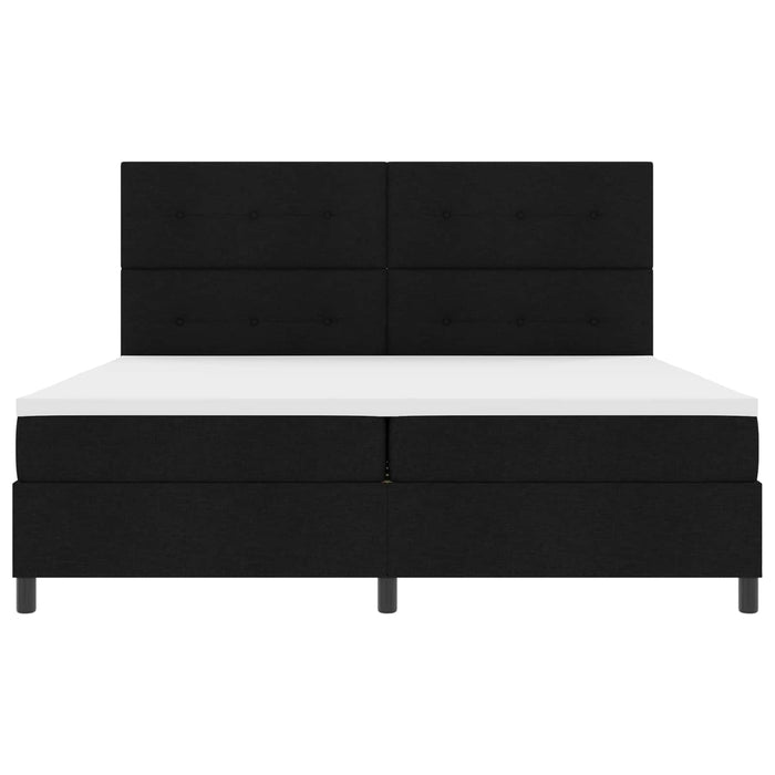Pat cu arcuri cu benzi LED Negru 200 x 200 cm țesătură - WALTI WALTI