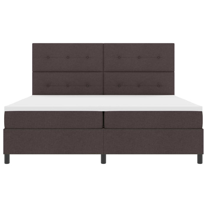 Pat cu arcuri cu benzi LED Maro închis 200 x 200 cm țesătură WALTI