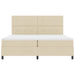 Pat cu arcuri cu saltea cu headboard Crem 200 x 200 cm țesătură - WALTI WALTI