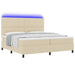 Pat cu arcuri cu saltea cu headboard Crem 200 x 200 cm țesătură - WALTI WALTI