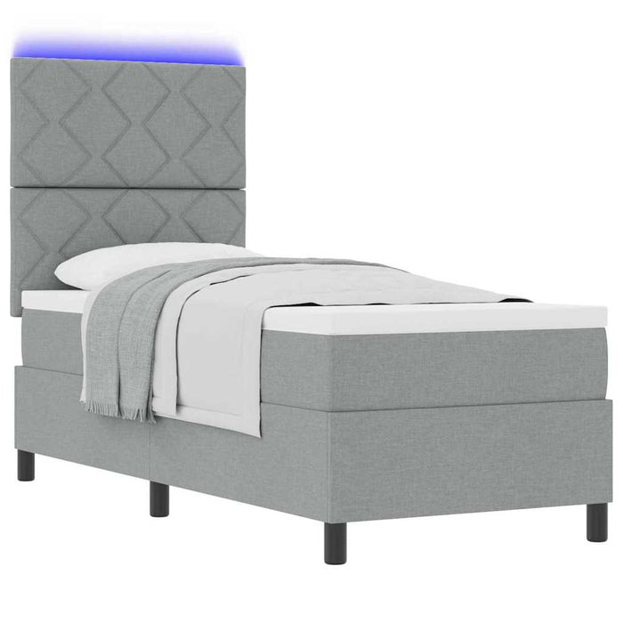 Pat cu arcuri cu saltea Gri deschis 80 x 200 cm țesătură - WALTI WALTI