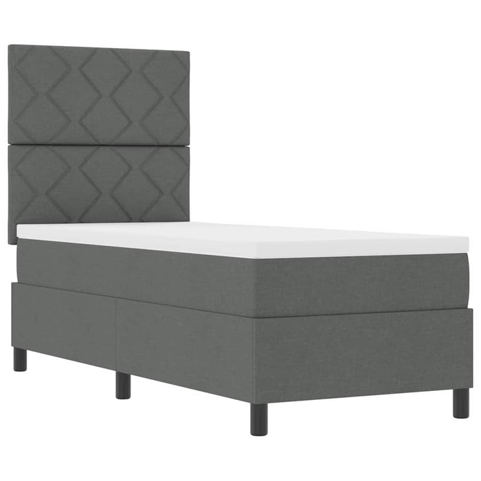 Pat cu arcuri cu benzi LED Gri închis 80 x 200 cm țesătură WALTI