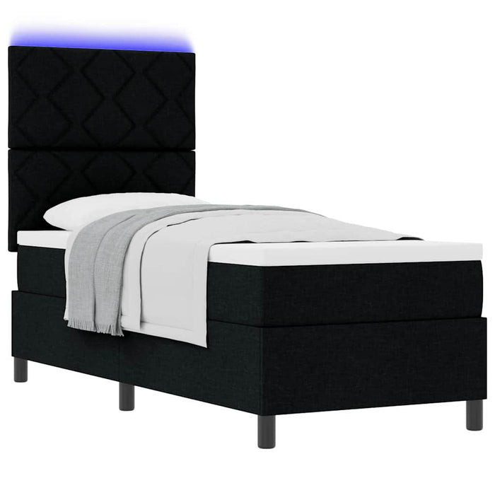 Pat cu arcuri cu benzi LED Negru 80 x 200 cm țesătură - WALTI WALTI