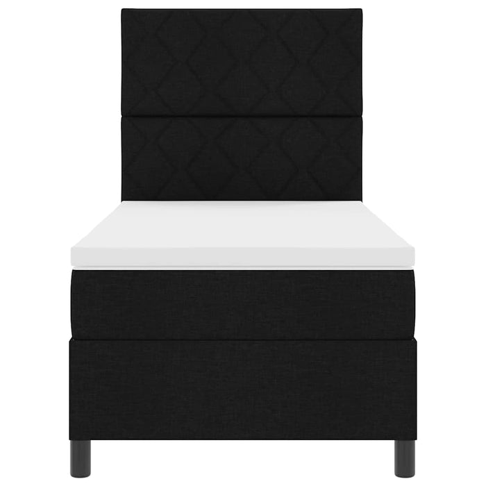 Pat cu arcuri cu benzi LED Negru 90 x 190 cm țesătură - WALTI WALTI