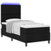 Pat cu arcuri cu benzi LED Negru 90 x 190 cm țesătură - WALTI WALTI