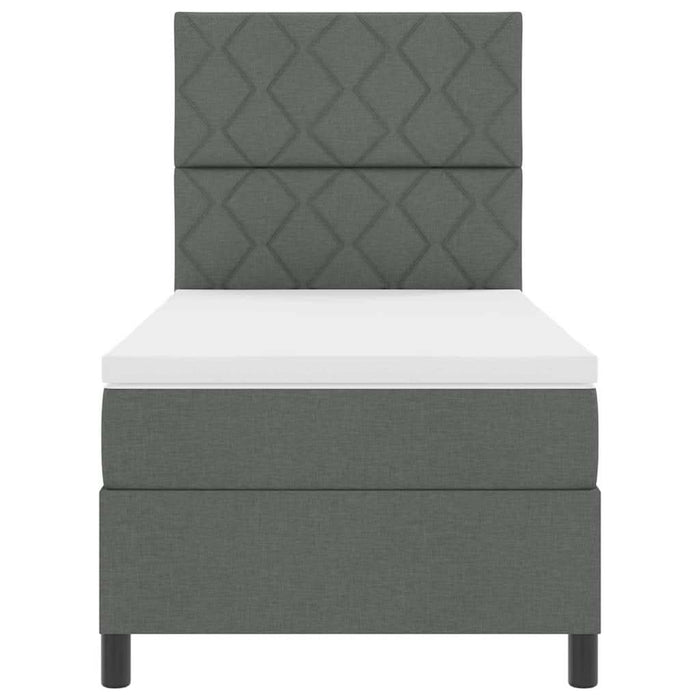 Pat cu arcuri cu benzi LED Gri închis 90 x 200 cm țesătură WALTI