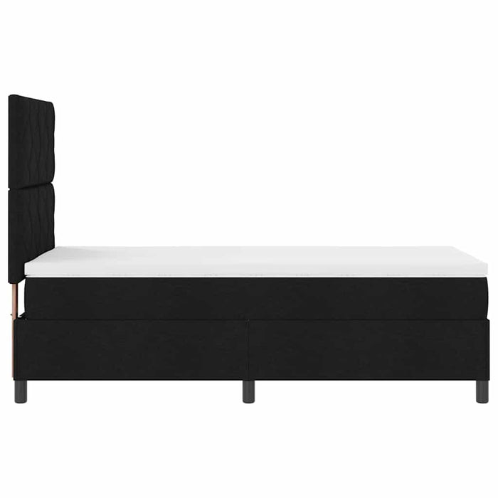Pat cu arcuri cu benzi LED Negru 90 x 200 cm țesătură WALTI