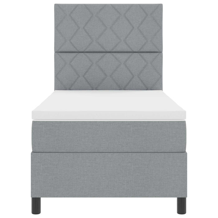 Pat cu arcuri cu saltea Gri deschis 100 x 200 cm țesătură - WALTI WALTI