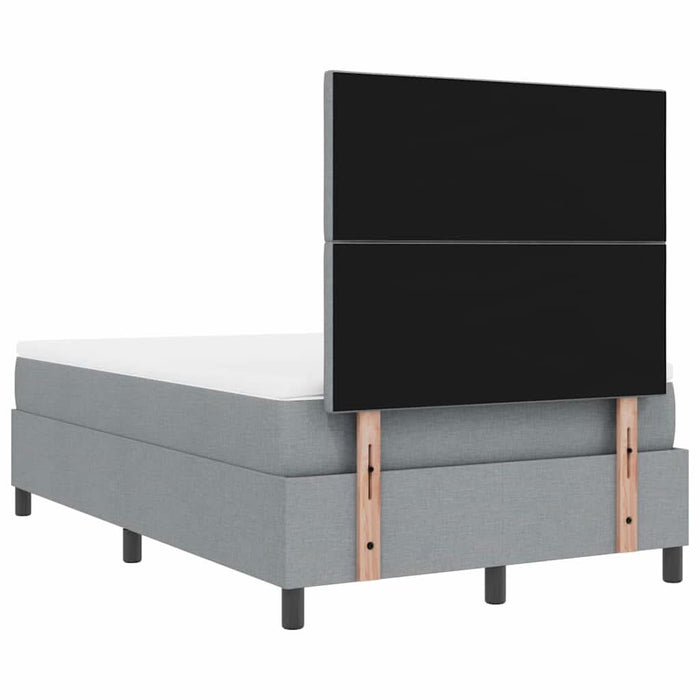 Pat cu arcuri cu saltea Gri deschis 120 x 190 cm țesătură - WALTI WALTI
