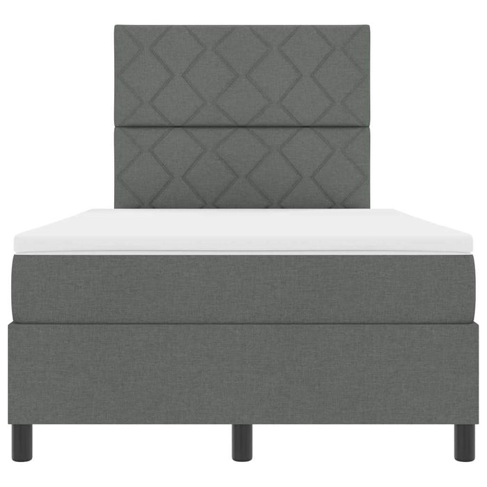 Pat cu arcuri cu benzi LED Gri închis 120 x 200 cm țesătură WALTI