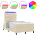 Pat cu arcuri cu saltea cu headboard Crem 120 x 200 cm țesătură - WALTI WALTI
