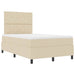 Pat cu arcuri cu saltea cu headboard Crem 120 x 200 cm țesătură - WALTI WALTI