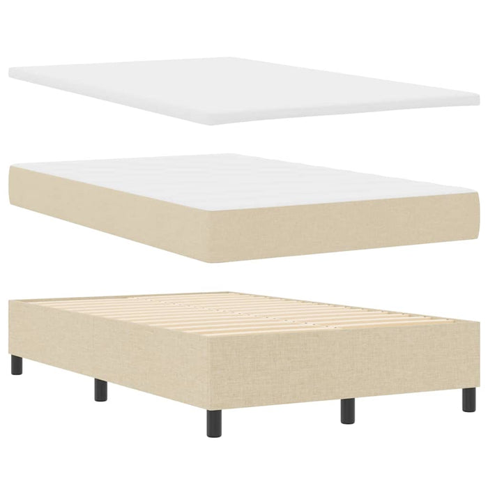 Pat cu arcuri cu saltea cu headboard Crem 120 x 200 cm țesătură - WALTI WALTI