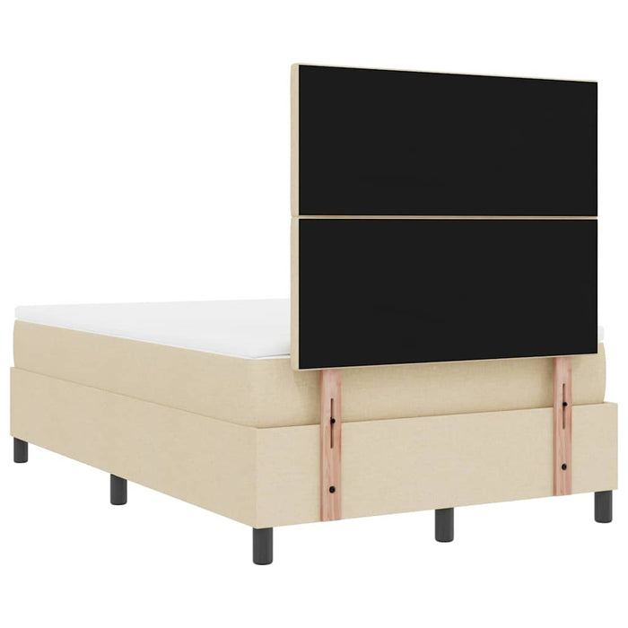 Pat cu arcuri cu saltea cu headboard Crem 120 x 200 cm țesătură - WALTI WALTI