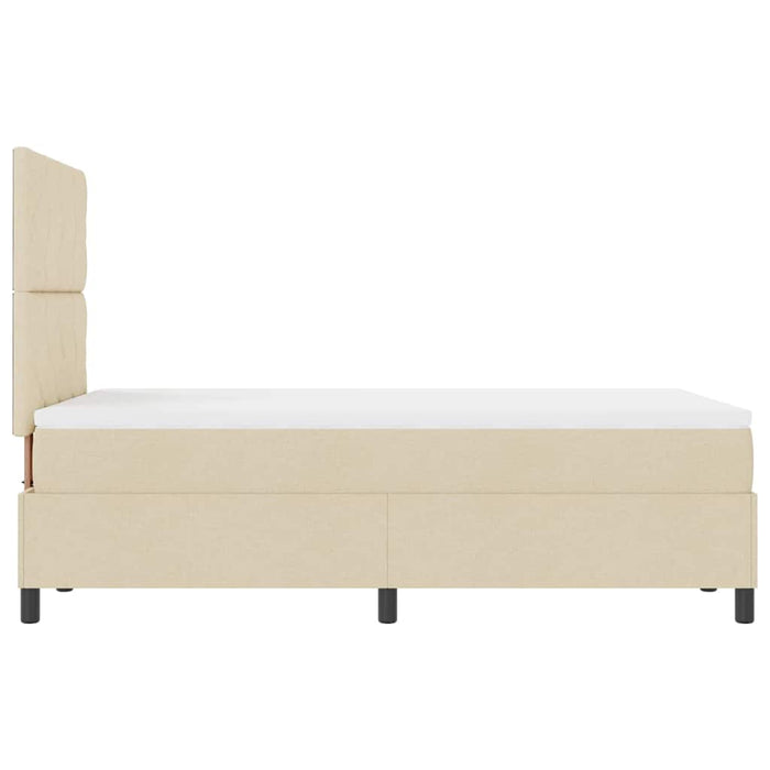 Pat cu arcuri cu saltea cu headboard Crem 120 x 200 cm țesătură - WALTI WALTI