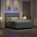 Pat cu arcuri cu benzi LED Gri deschis 140 x 190 cm țesătură - WALTI WALTI