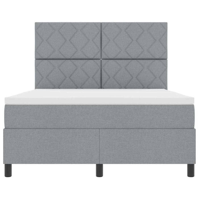 Pat cu arcuri cu benzi LED Gri deschis 140 x 190 cm țesătură - WALTI WALTI