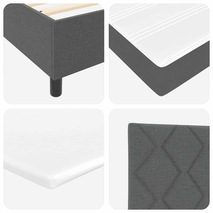 Pat cu arcuri cu benzi LED Gri închis 140 x 190 cm țesătură WALTI