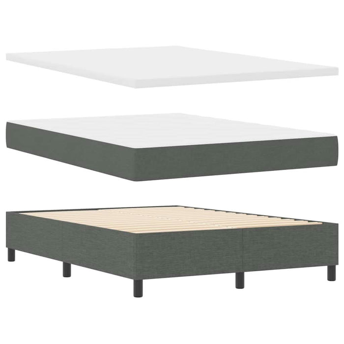 Pat cu arcuri cu benzi LED Gri închis 140 x 190 cm țesătură WALTI