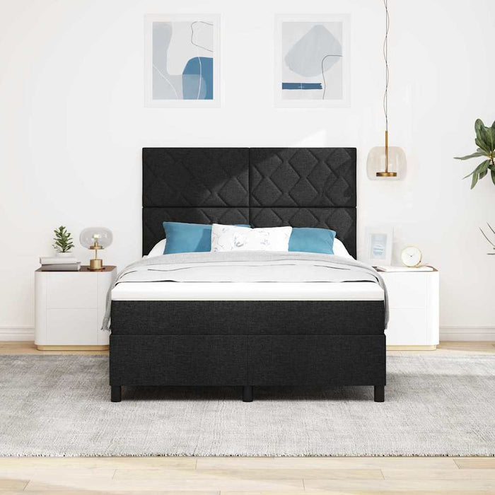 Pat cu arcuri cu benzi LED Negru 140 x 190 cm țesătură WALTI