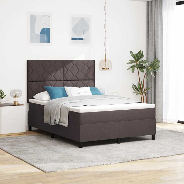 Pat cu arcuri cu benzi LED Maro închis 140 x 190 cm țesătură WALTI