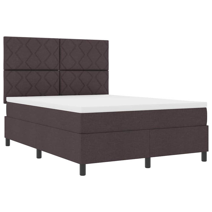 Pat cu arcuri cu benzi LED Maro închis 140 x 190 cm țesătură WALTI