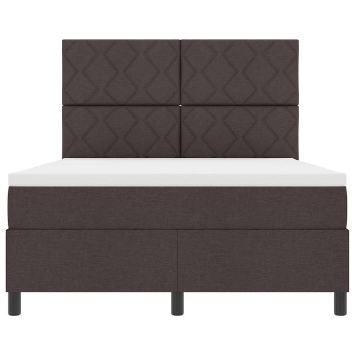 Pat cu arcuri cu benzi LED Maro închis 140 x 190 cm țesătură WALTI