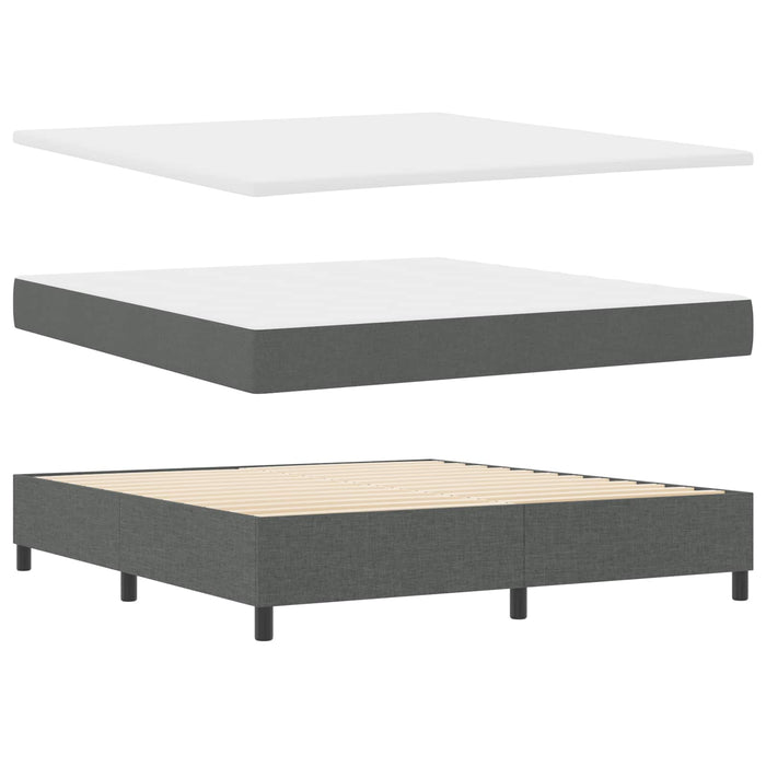 Pat cu arcuri cu benzi LED Gri închis 180 x 200 cm țesătură WALTI