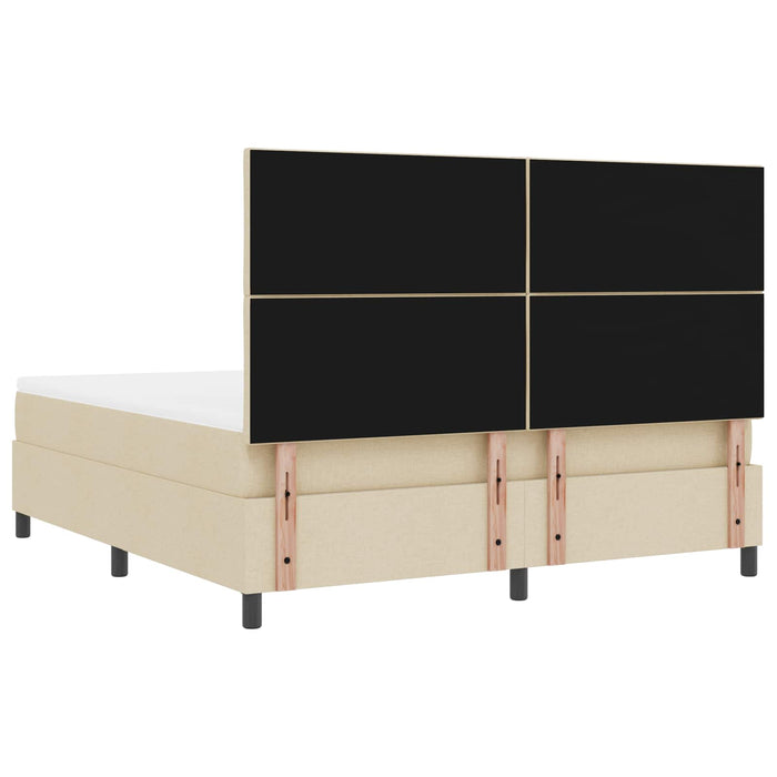 Pat cu arcuri cu benzi LED Crem 180 x 200 cm țesătură - WALTI WALTI