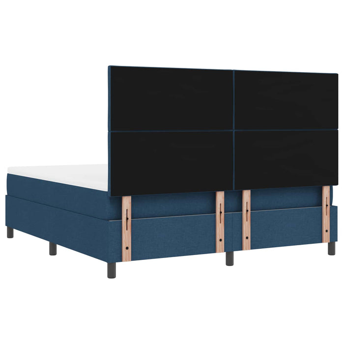 Pat cu arcuri cu benzi LED albastru 180 x 200 cm țesătură WALTI