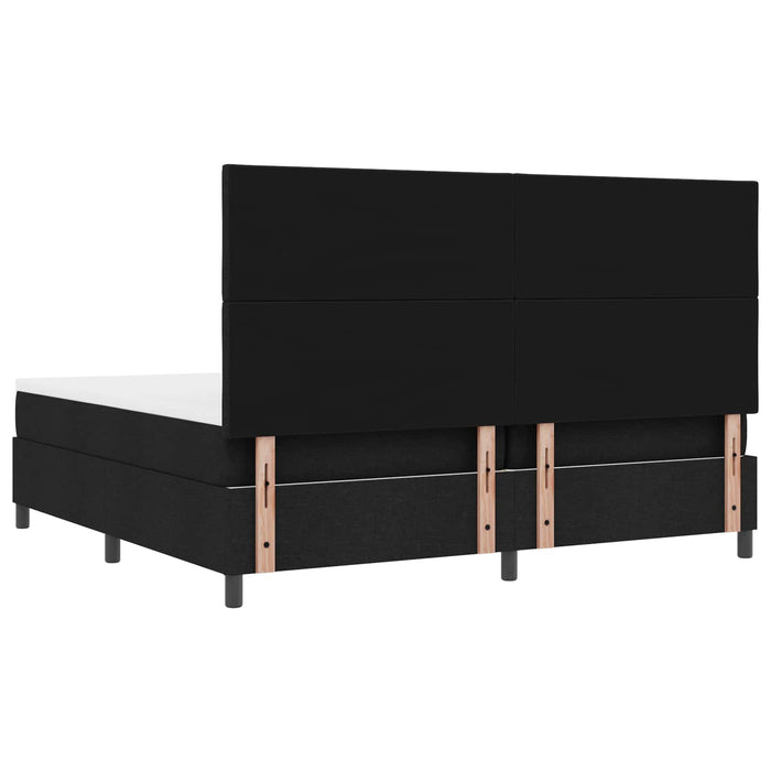 Pat cu arcuri cu saltea cu led Negru 200 x 200 cm țesătură - WALTI WALTI