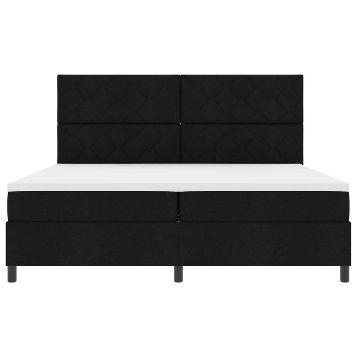 Pat cu arcuri cu saltea cu led Negru 200 x 200 cm țesătură - WALTI WALTI