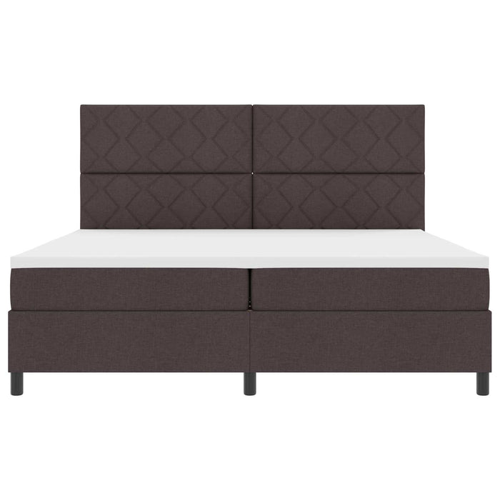 Pat cu arcuri cu saltea Maro închis 200 x 200 cm țesătură - WALTI WALTI