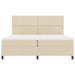 Pat cu arcuri cu saltea cu headboard Crem 200 x 200 cm țesătură - WALTI WALTI