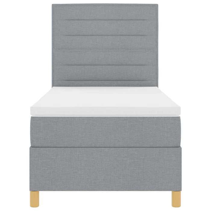 Pat cu arc LED cu saltea Gri deschis 80 x 200 cm țesătură - WALTI WALTI