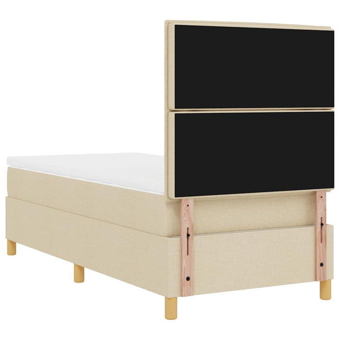 Pat cu arc LED cu headboard Crem 80 x 200 cm țesătură WALTI